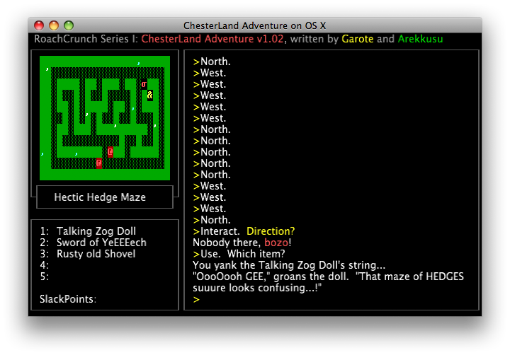 Chesterland Adventure (Macintosh) screenshot: Sage advice from the talking Zog doll