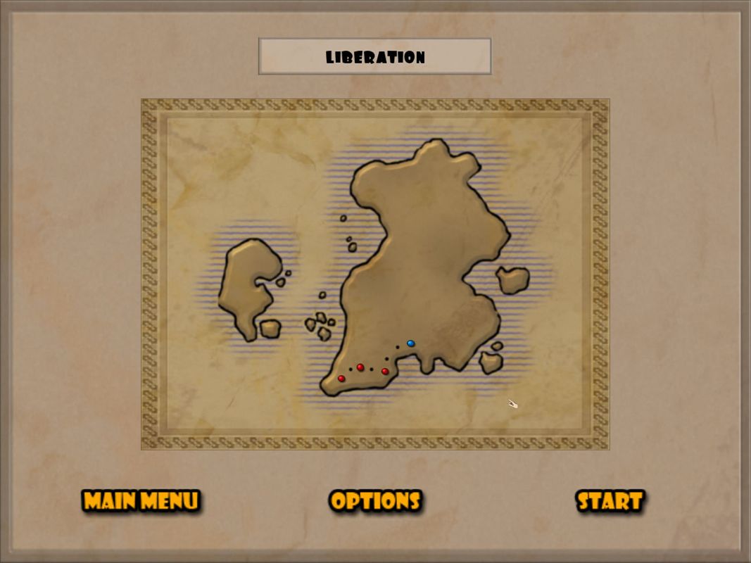 Warbands: Rise of Baron Muntu (Windows) screenshot: The campaign map (Demo version)
