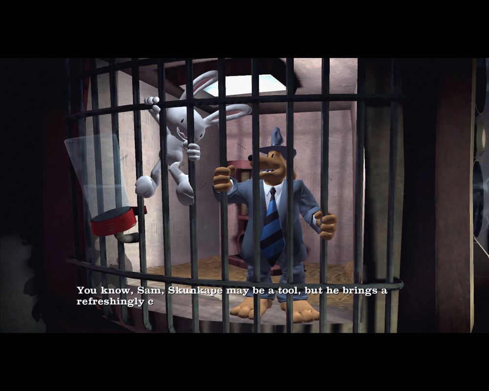 Sam & Max 301: The Penal Zone (Windows) screenshot: ...and Sam & Max in imprisonment