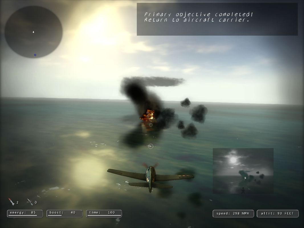 Air Aces: Pacific (Windows) screenshot: Targeting a naval unit
