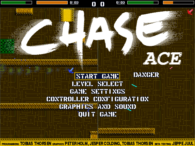Chase Ace (Windows) screenshot: The title screen/main menu