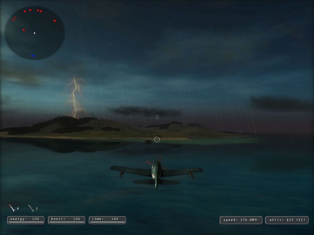 Air Aces: Pacific (Windows) screenshot: There are different weather effects for each mission.
