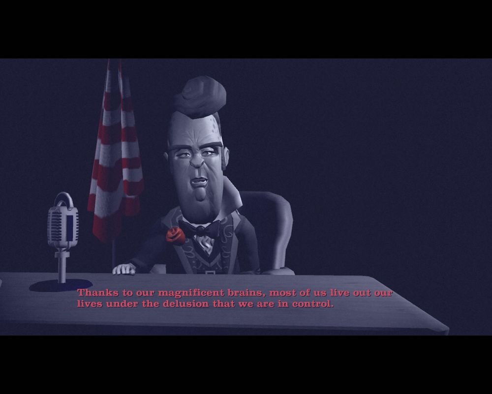 Sam & Max 303: They Stole Max's Brain! (Windows) screenshot: The narrator summarizes the last episode