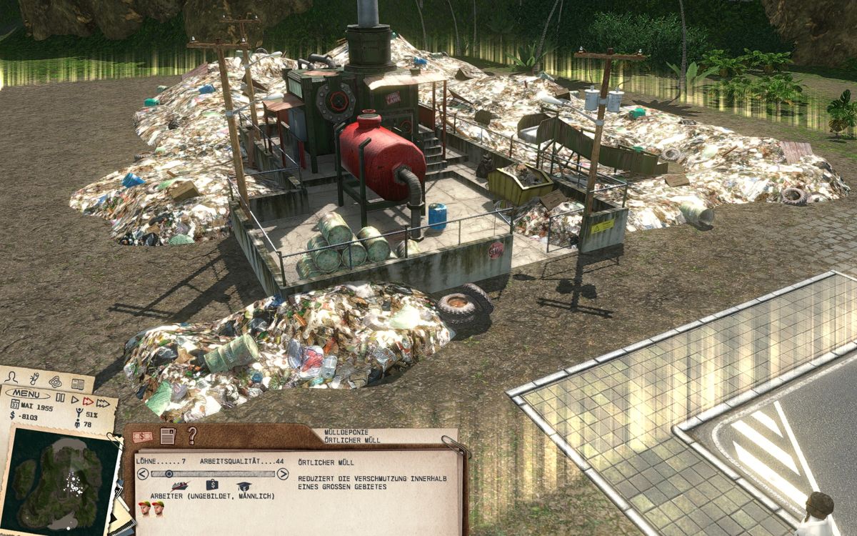 Tropico 3: Absolute Power (Windows) screenshot: One of the new buildings: the garbage dump