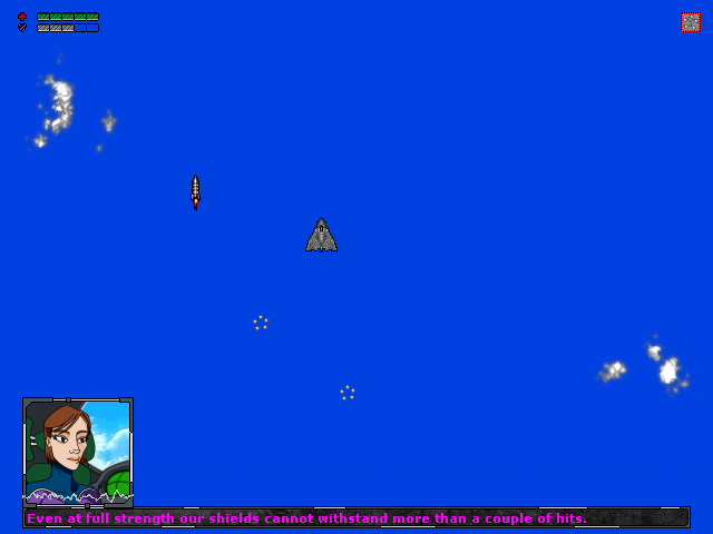 Retro Act (Windows) screenshot: A very long range missiles... too fast to evade.