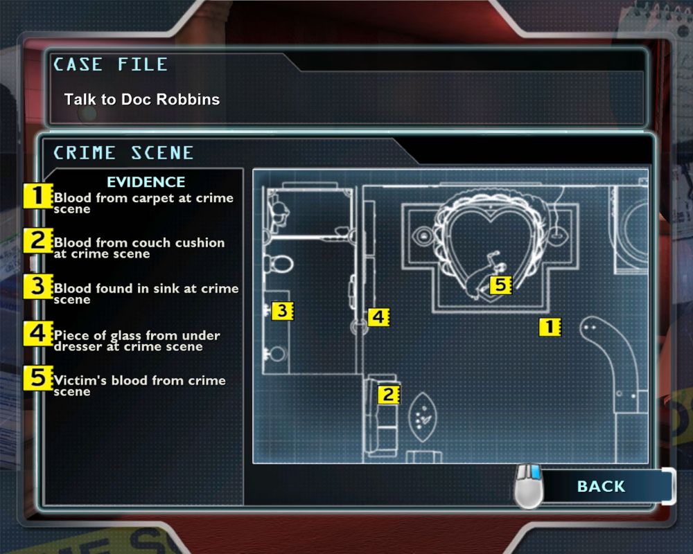 CSI: Crime Scene Investigation - Deadly Intent (Windows) screenshot: ...or the crime scene