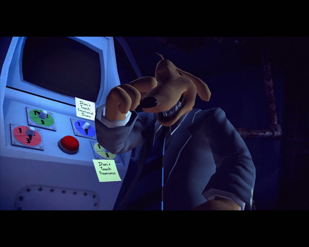 Sam & Max 304: Beyond the Alley of the Dolls (Windows) screenshot: Figuring out the way into the dark dimension