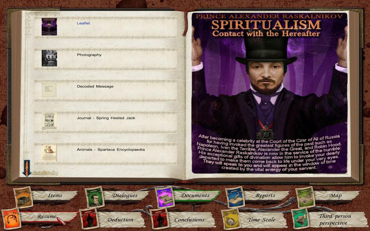 Sherlock Holmes vs. Jack the Ripper (Windows) screenshot: Documents