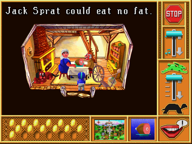 Mixed-Up Mother Goose Deluxe (Windows 3.x) screenshot: Jack Sprat and his wife