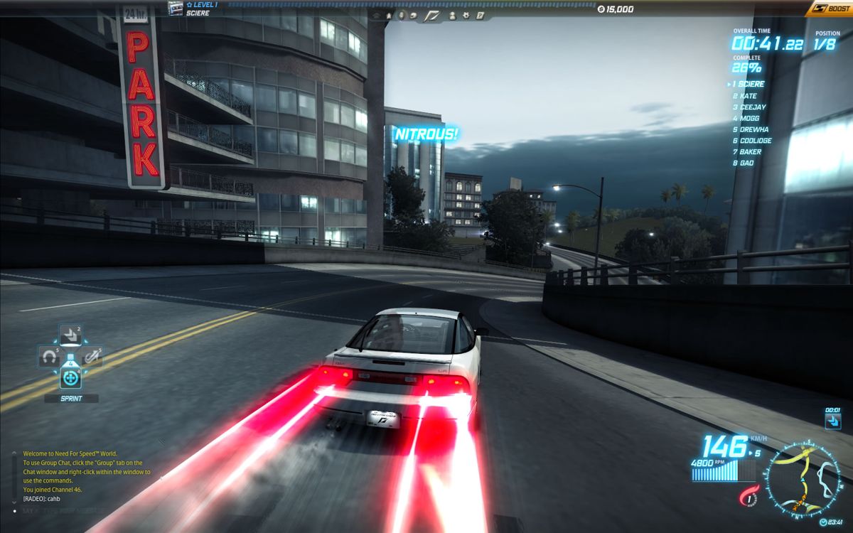 Need for Speed: World (Windows) screenshot: Using the nitrous power-up