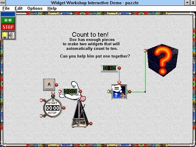 Widget Workshop: The Mad Scientist's Laboratory (Windows 16-bit) screenshot: Count to ten!