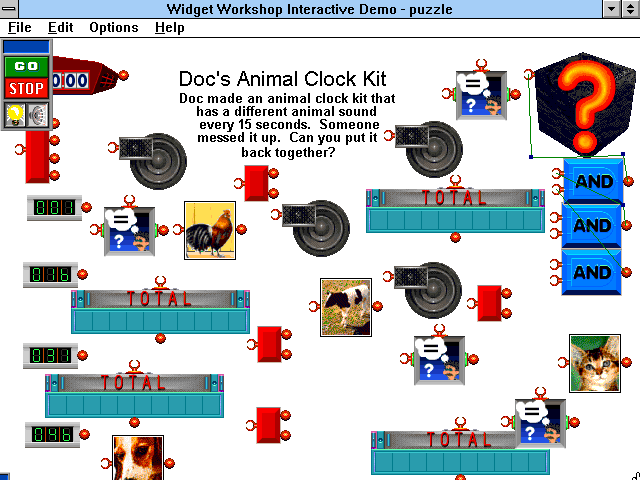 Widget Workshop: The Mad Scientist's Laboratory (Windows 3.x) screenshot: Doc's Animal Clock Kit