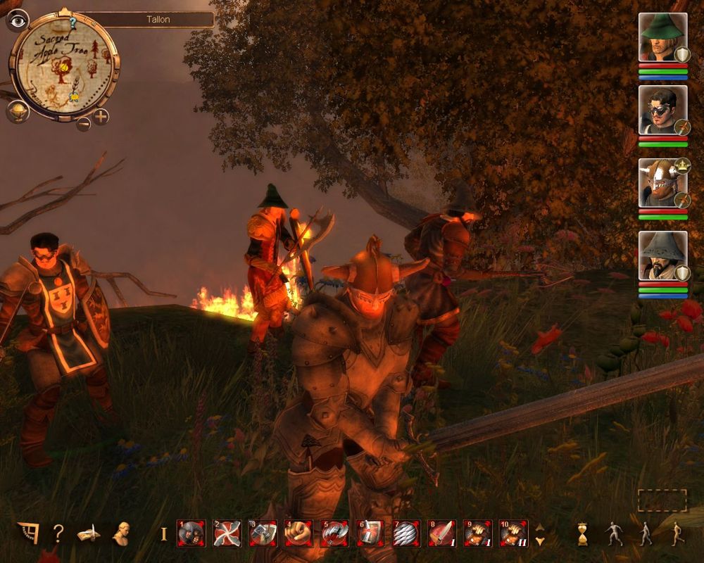 The Dark Eye: Drakensang (Windows) screenshot: Family picture with fire