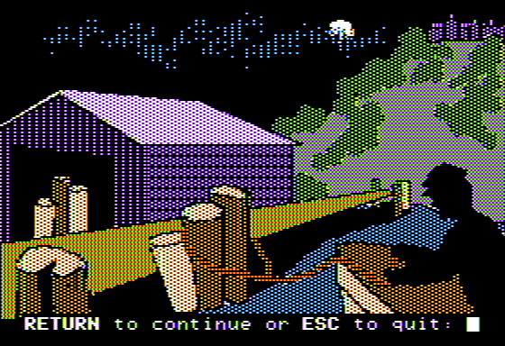 Microzine #3 (Apple II) screenshot: Mystery at Pinecrest Manor - Arriving at my Uncle's Home