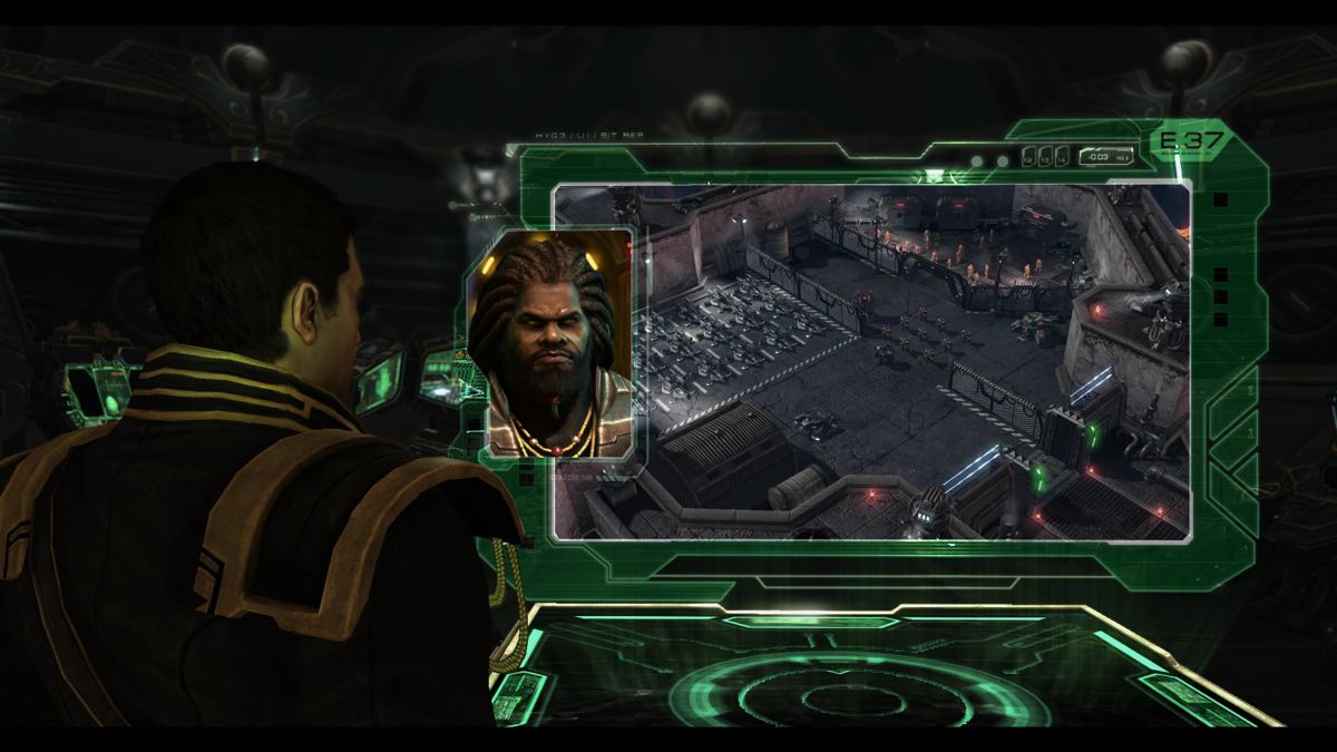 StarCraft II: Wings of Liberty (Windows) screenshot: Getting a briefing for the next mission.