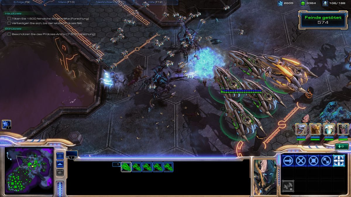 StarCraft II: Wings of Liberty (Windows) screenshot: You'll be playing the protoss for a few missions, too.