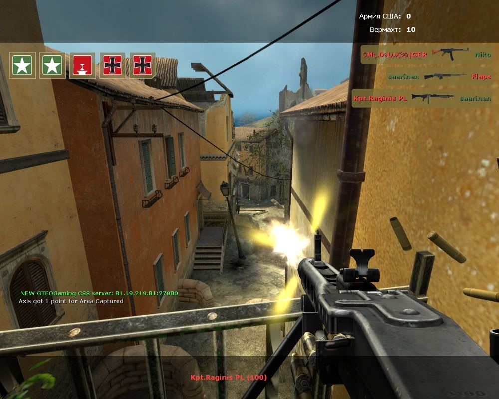 Day of Defeat: Source (Windows) screenshot: Machine gun shooting