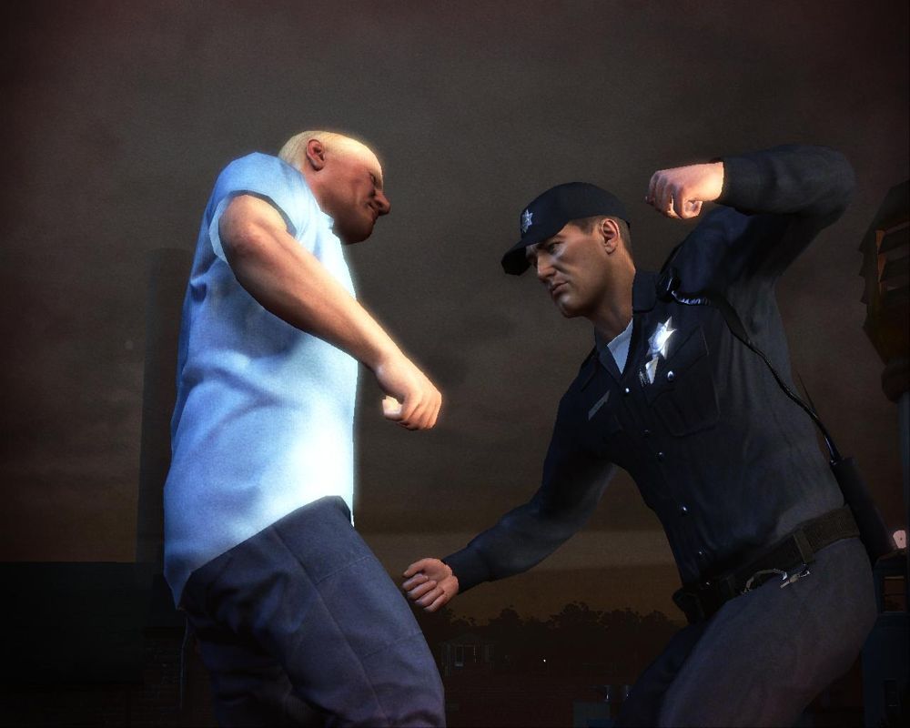 Prison Break: The Conspiracy (Windows) screenshot: Fighting with Mannix, wearing uniform