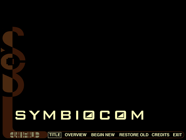 Symbiocom (Windows) screenshot: Title screen.