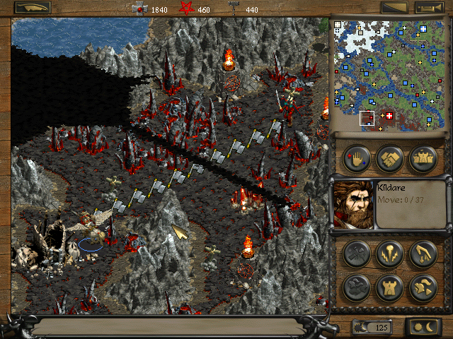 Disciples: Sacred Lands (Windows) screenshot: Hero on his way to attack