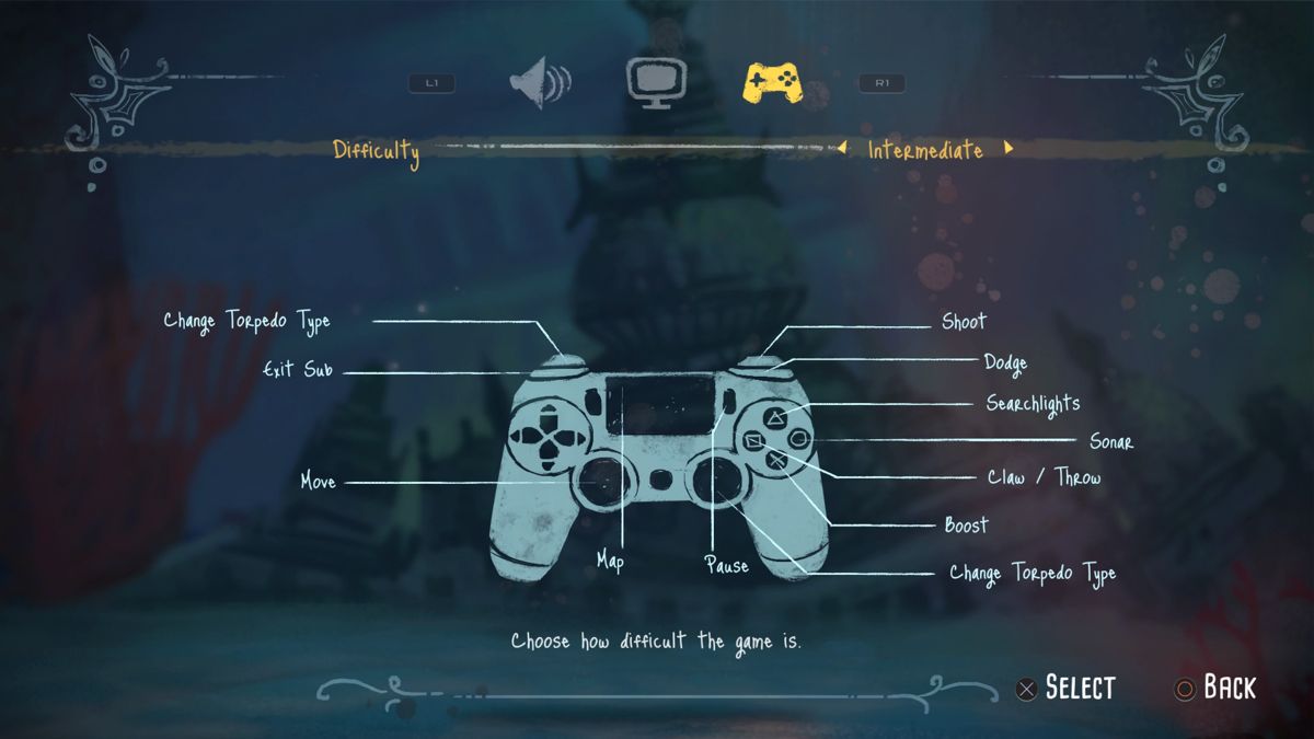 Song of the Deep (PlayStation 4) screenshot: Gameplay controls