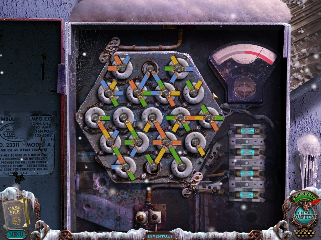 Mystery Case Files: Dire Grove (Windows) screenshot: An electrical flow puzzle.