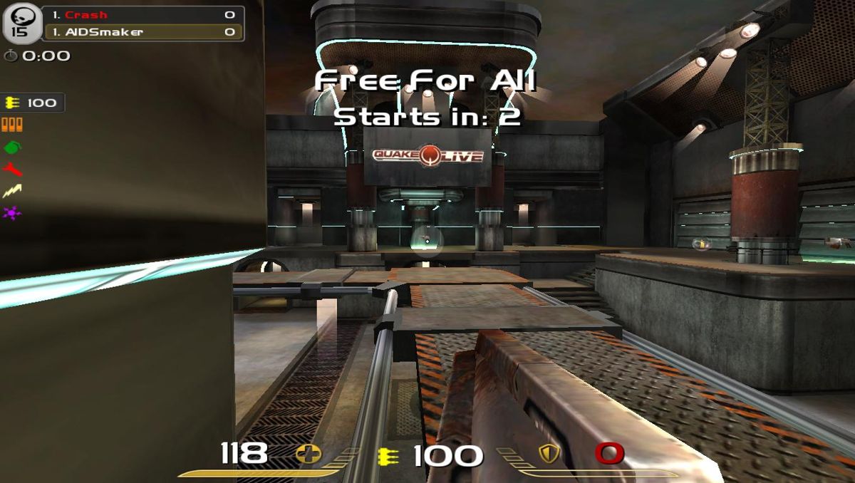 Quake Live (Browser) screenshot: Prepare to fight!