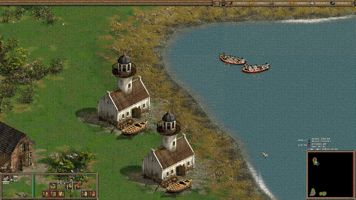 American Conquest (Windows) screenshot: Harbor