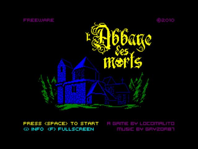 l'Abbaye des Morts (Windows) screenshot: Title screen (Full screen)