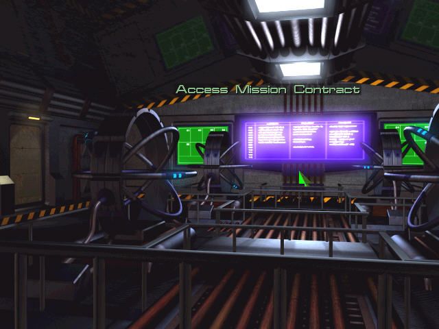 Cybermercs: The Soldiers of the 22nd Century (Windows) screenshot: Get contracts from the Mercenary Guild