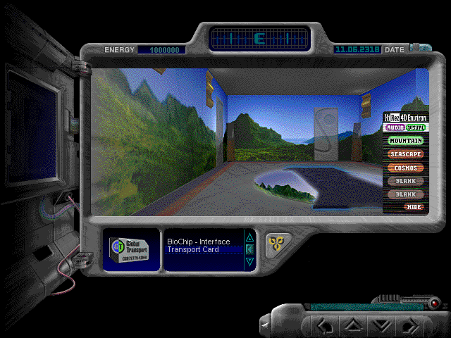 The Journeyman Project (Windows 3.x) screenshot: Using your HiRez 4D system - setting Mountains