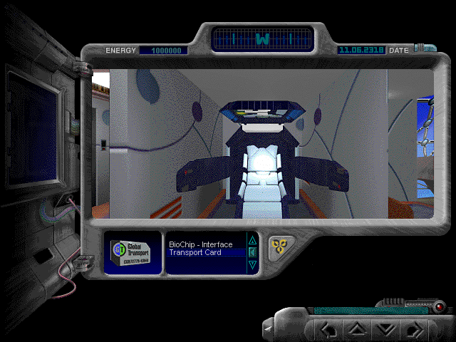 The Journeyman Project (Windows 16-bit) screenshot: Public transporter system for travel around the city
