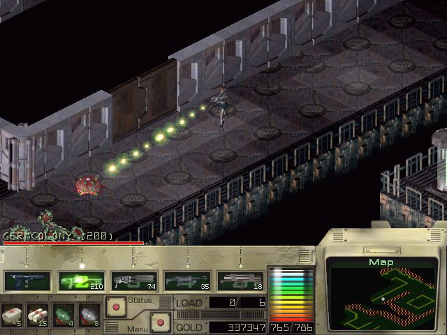 Cybermercs: The Soldiers of the 22nd Century (Windows) screenshot: Firing my laser