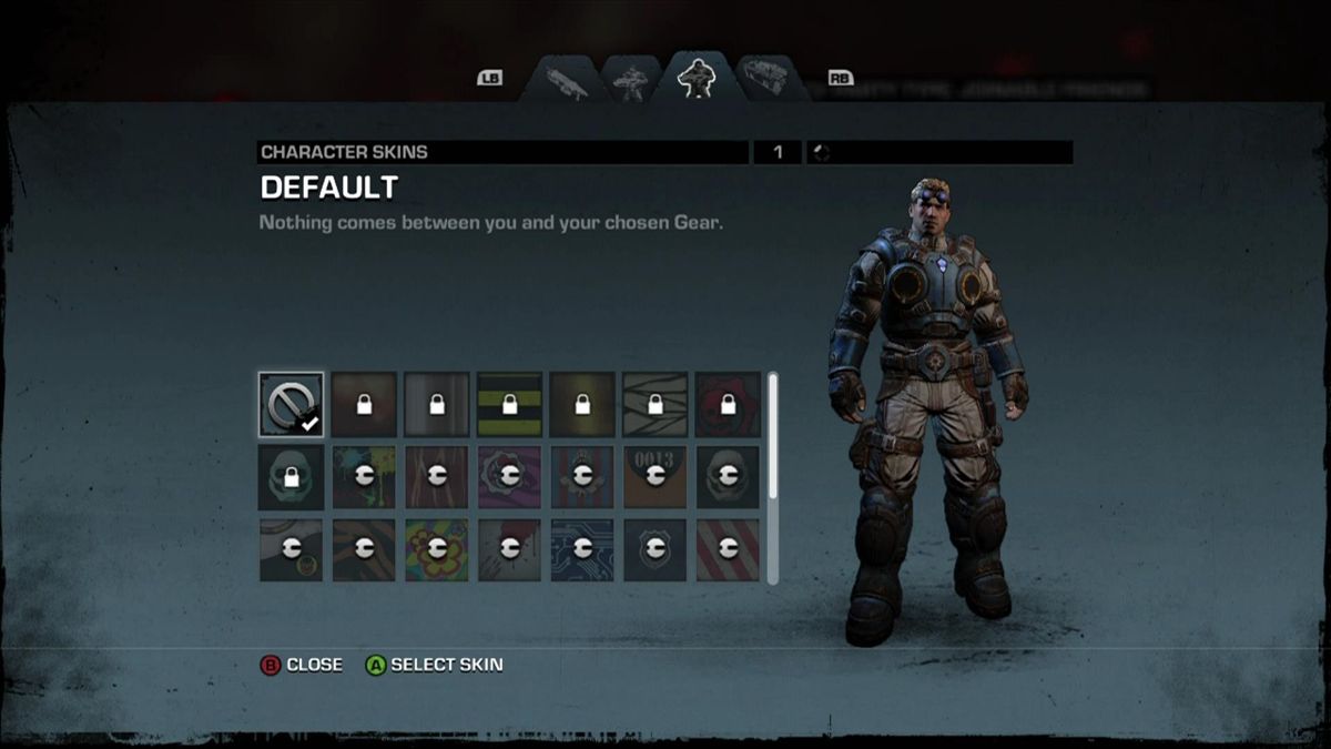 Gears of War: Judgment (Xbox 360) screenshot: Character skins (Multiplayer)