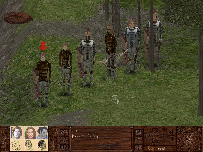 Pyrrhic Tales: Prelude to Darkness (Windows) screenshot: You can zoom the camera in to get a better view of your party.