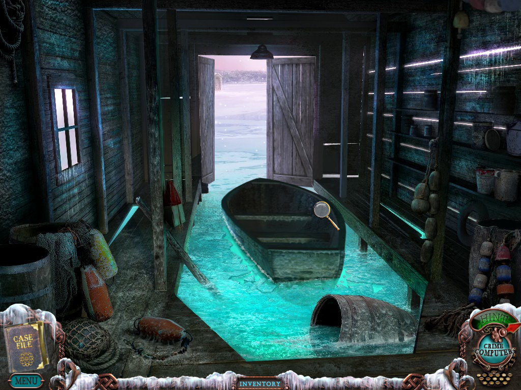 Mystery Case Files: Dire Grove (Windows) screenshot: Searching the boat house.