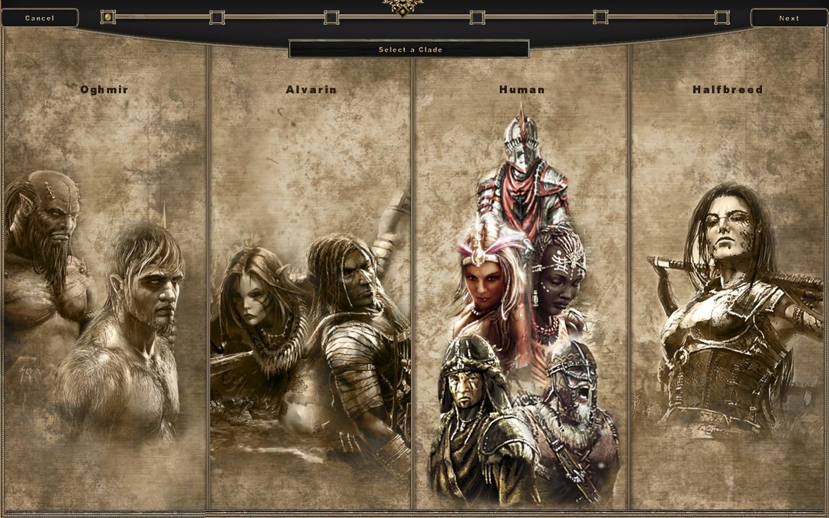 Mortal Online (Windows) screenshot: Possible races to choose from