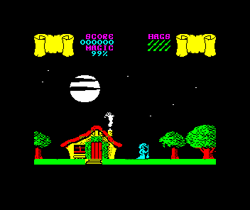 Cauldron (ZX Spectrum) screenshot: Ready to start the game