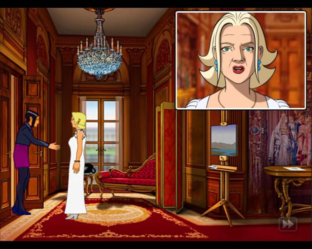 Broken Sword: Shadow of the Templars - The Director's Cut (Windows) screenshot: Meeting the wife...