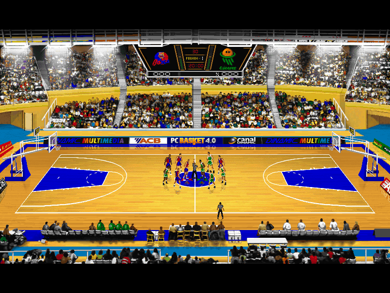 PC Basket 4.0 (DOS) screenshot: ...and the match begins!
