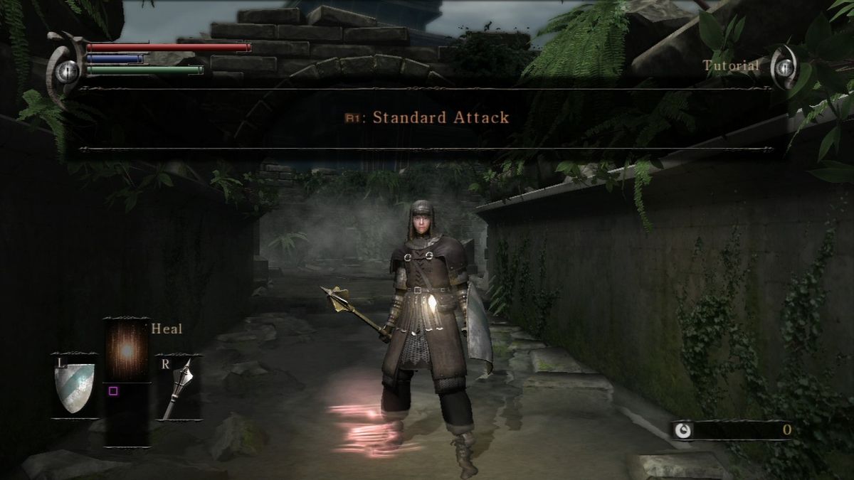 Demon's Souls (PlayStation 3) screenshot: Tutorial mission gets you acquainted with the basic moves.