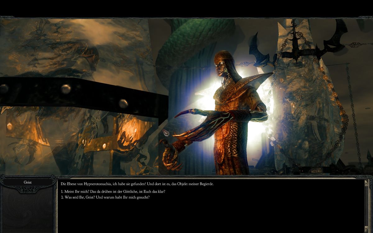 Divinity II: Flames of Vengeance (Windows) screenshot: Behrlihn gives us an offer we can't possibly refuse.