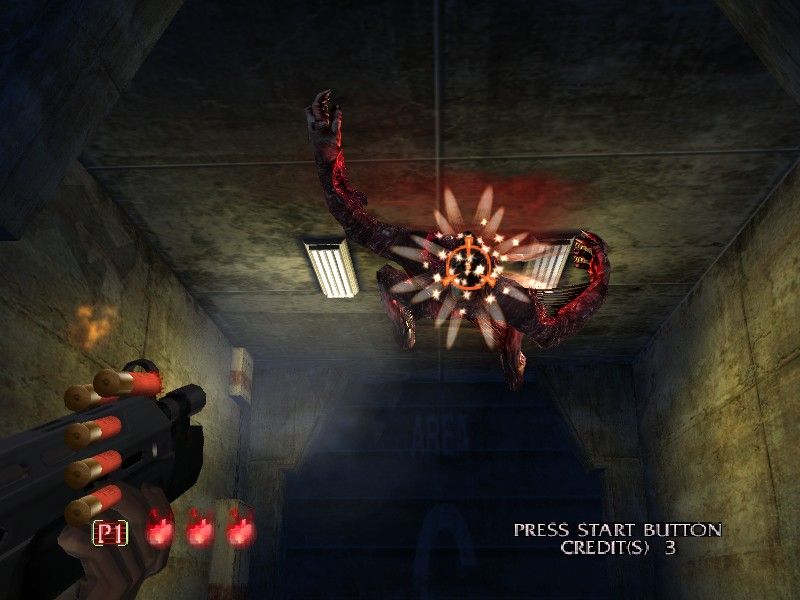 The House of the Dead III (Windows) screenshot: Some enemies don't walk on the ground