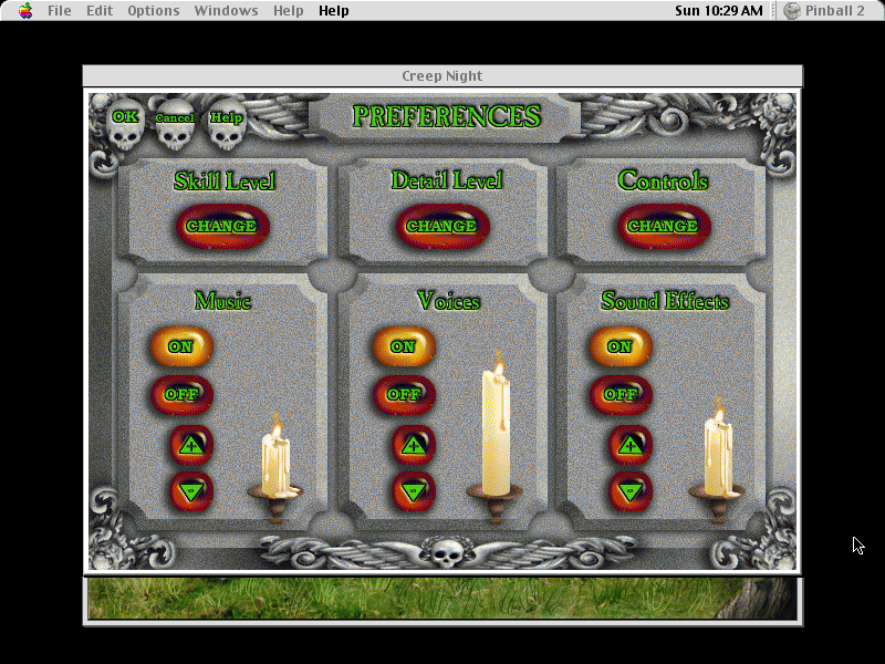 3-D Ultra Pinball: Creep Night (Macintosh) screenshot: Preference settings