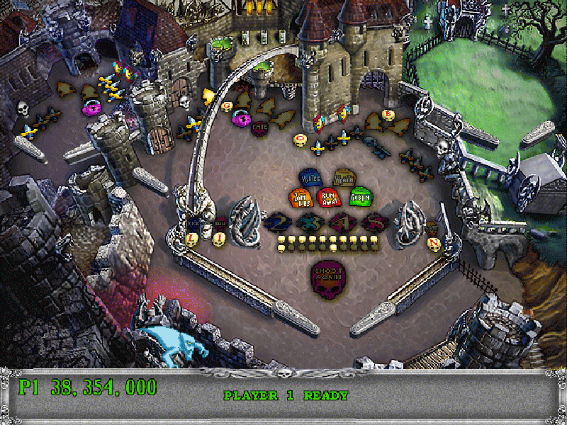 3-D Ultra Pinball: Creep Night (Macintosh) screenshot: Game start in full screen mode