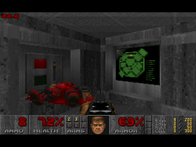 Doom II (Macintosh) screenshot: Oh yeah, now we have much better firepower