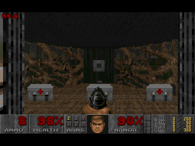 Doom II (Macintosh) screenshot: Health and ammo before next level