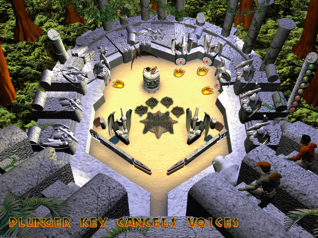3-D Ultra Pinball: The Lost Continent (Macintosh) screenshot: mini-game start - save the girl in center