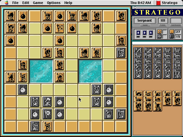 Stratego (Macintosh) screenshot: Change game tiles to - Stone