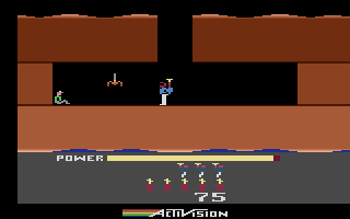 H.E.R.O. (Atari 2600) screenshot: Located a trapped miner